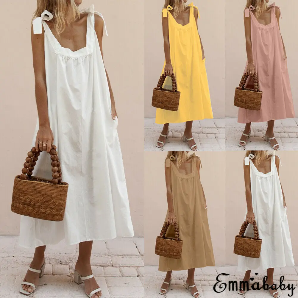 Женское пляжное платье Макси Boho летнее из полиэстера для вечеринки новинка