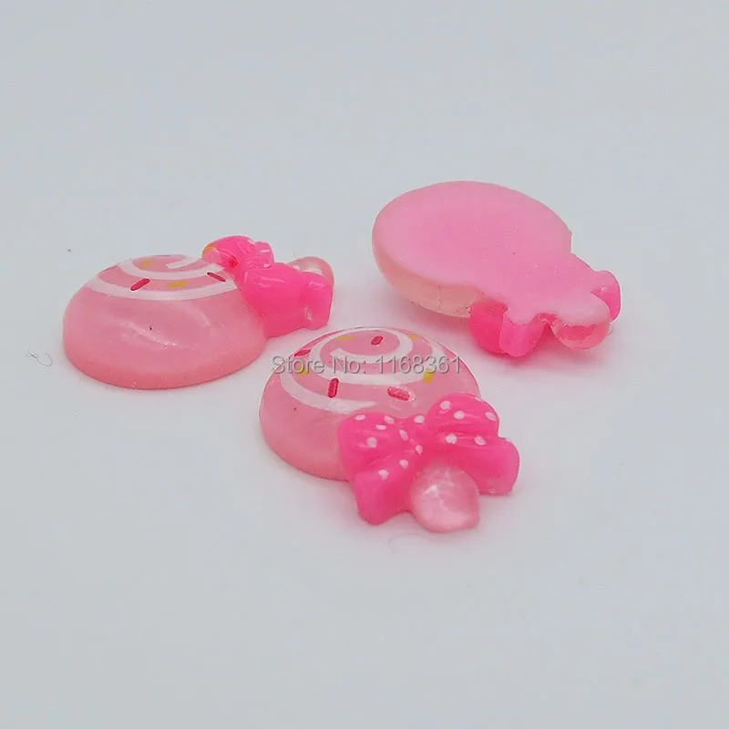 1 шт./лот полимерная плоская задняя светло розовая Конфета леденец в горошек 21 мм