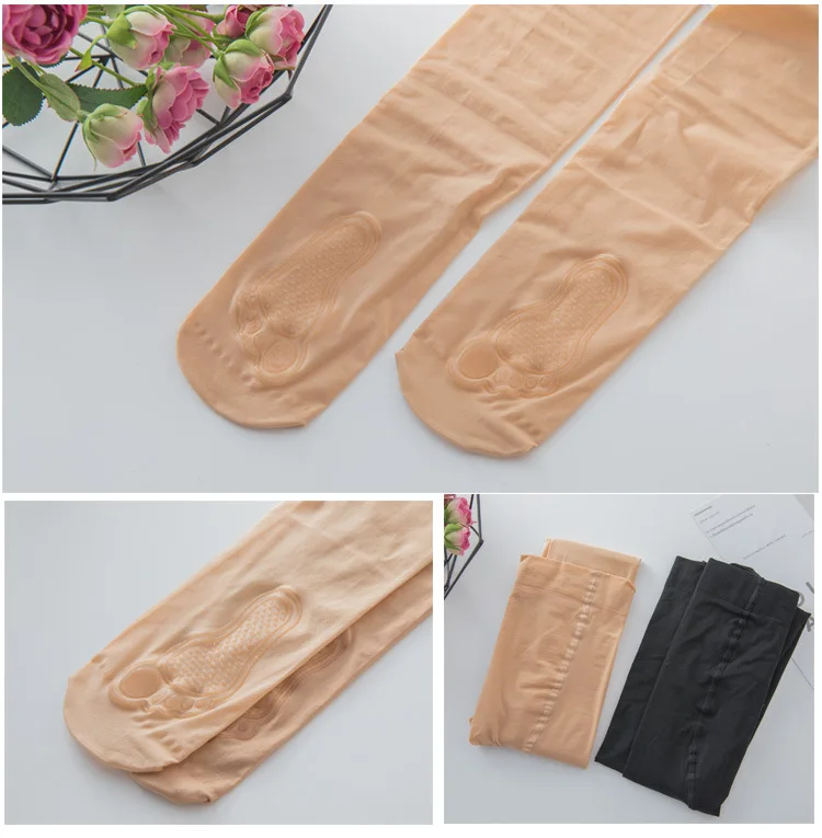 Meat color wire socks new ladies legs bottom thin spring summer silicone non-slip bottom artifact plus file large size pantyhose