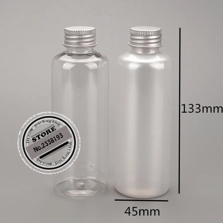 Бесплатная доставка (30 шт./лот) 150 мл пластик серебристый Алюминий крышка Пустые