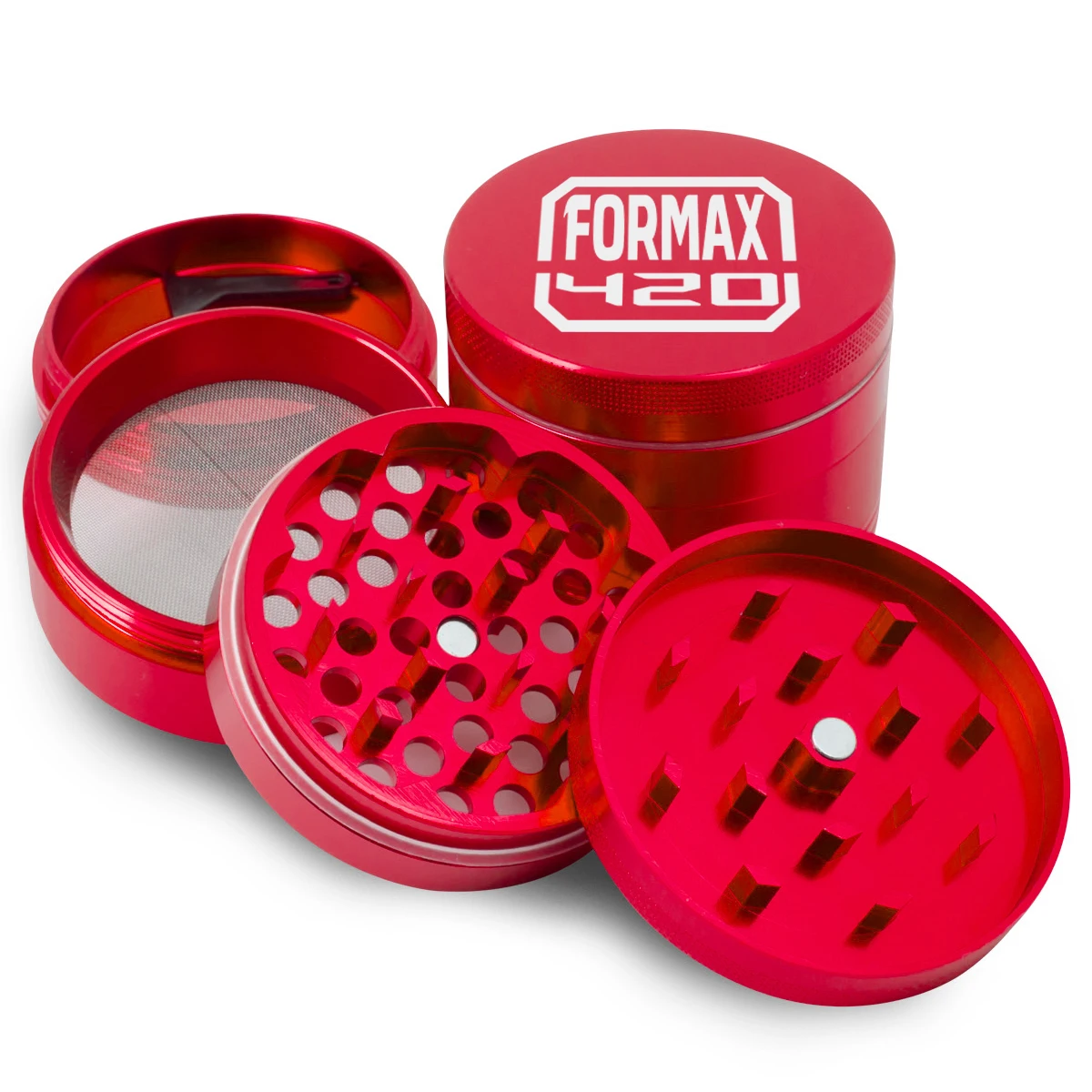 Formax420 2 5 дюймов Высококачественная табачная мельница 62 мм красный 4 части