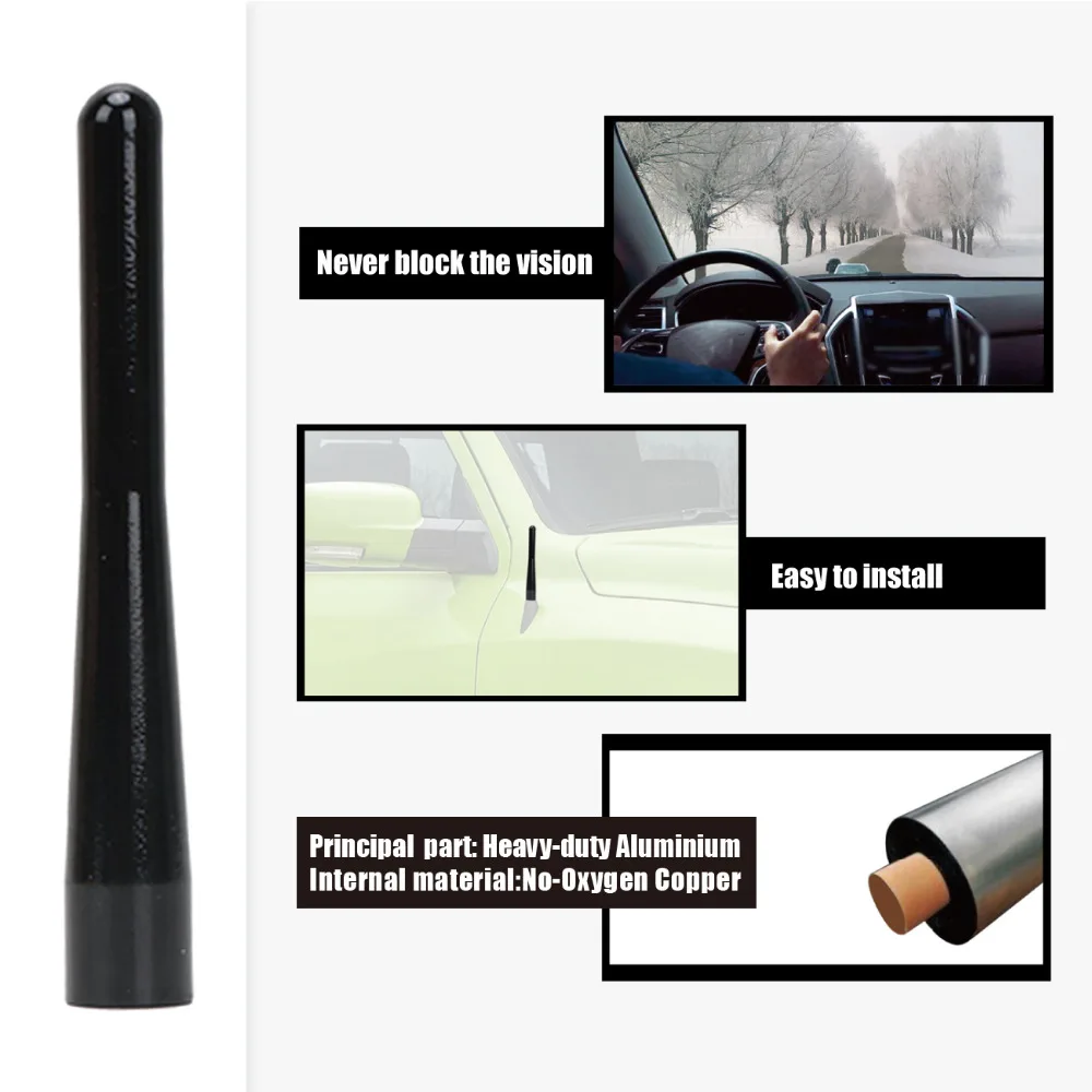 Алюминиевая ввинчиваемая автомобильная антенна 3 дюйма Замена AM FM радио приемная