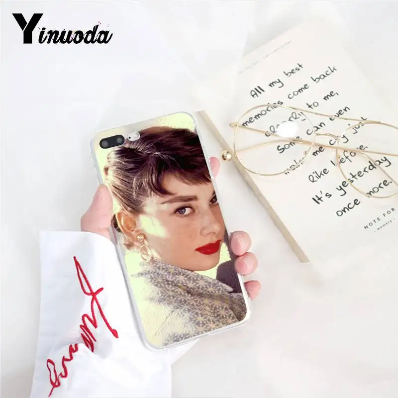 

Yinuoda Audrey Hepburn Transparent Phone Funda Cover Case for iPhone 8 7 6 6S Plus X 5 5S SE XR XS XSMAX11 11pro 11promax