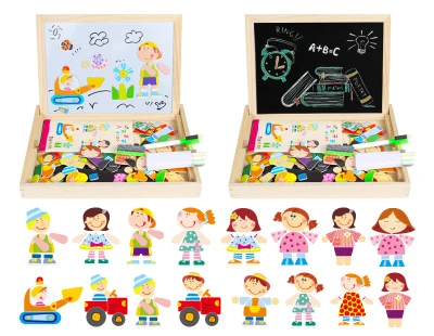 B-4 100+ шт деревянные магнитные игрушки-пазлы Детские 3D фигурки/животные/транспортное средство/цирк доска для рисования 8 видов стилей Обучающие деревянные игрушки - Цвет: B-4