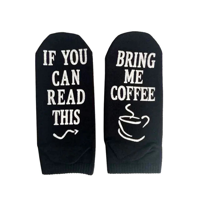 Забавные парные носки 1 пара стильные английские слова If You can read this Bring me coffee на
