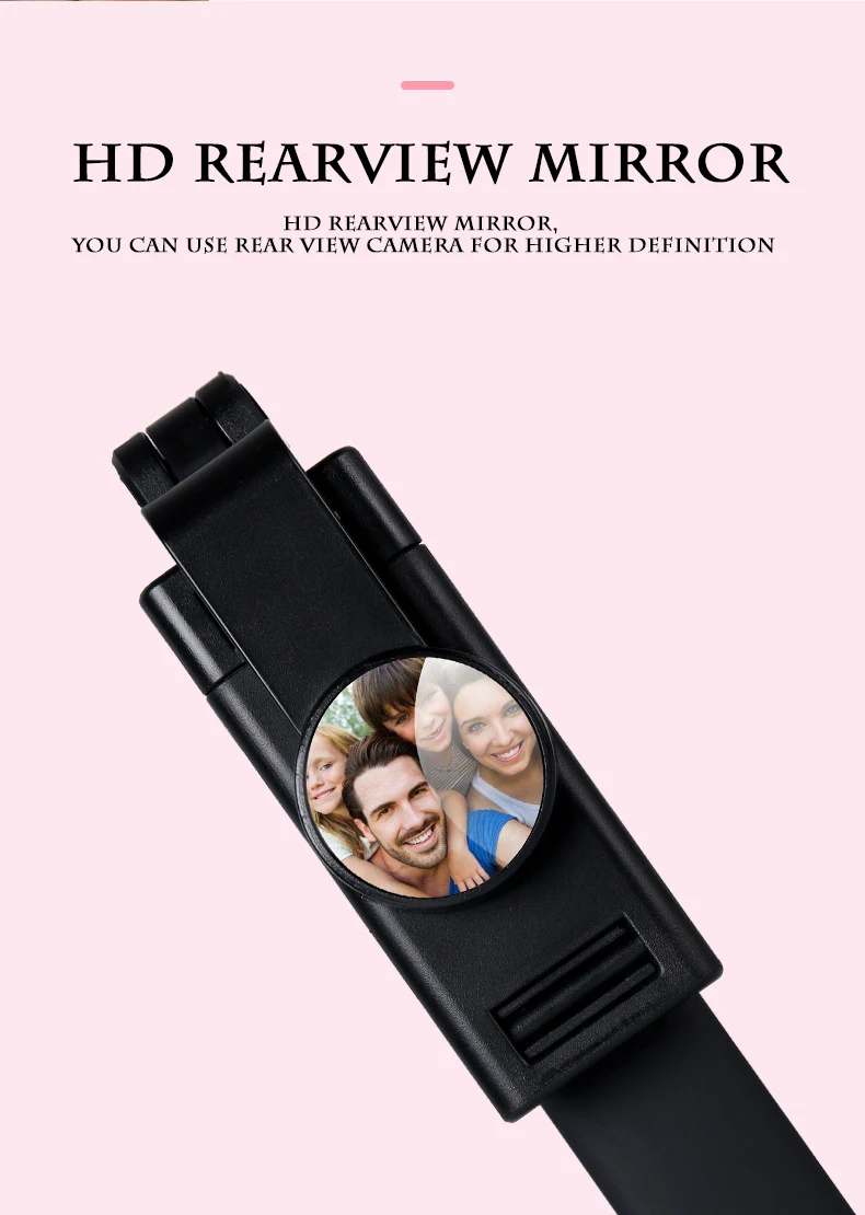 selfie stick Live self-timer artifact with rear view mirror in-one folding horizontal and vertical shot Bluetooth mobile phone |