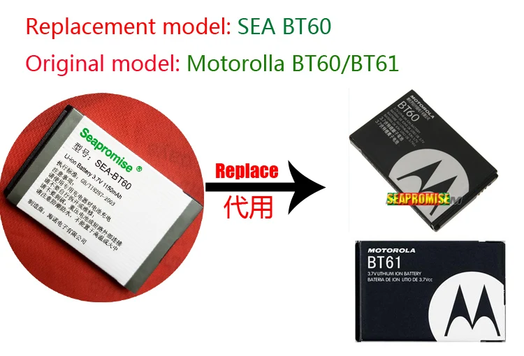 Freeshipiing Розничная батарея BT60 (BT61) для Motorola Q8 A1210 A3000 A3100 A1200 W490 Z6m Z6tv i410 Nextel i576 |