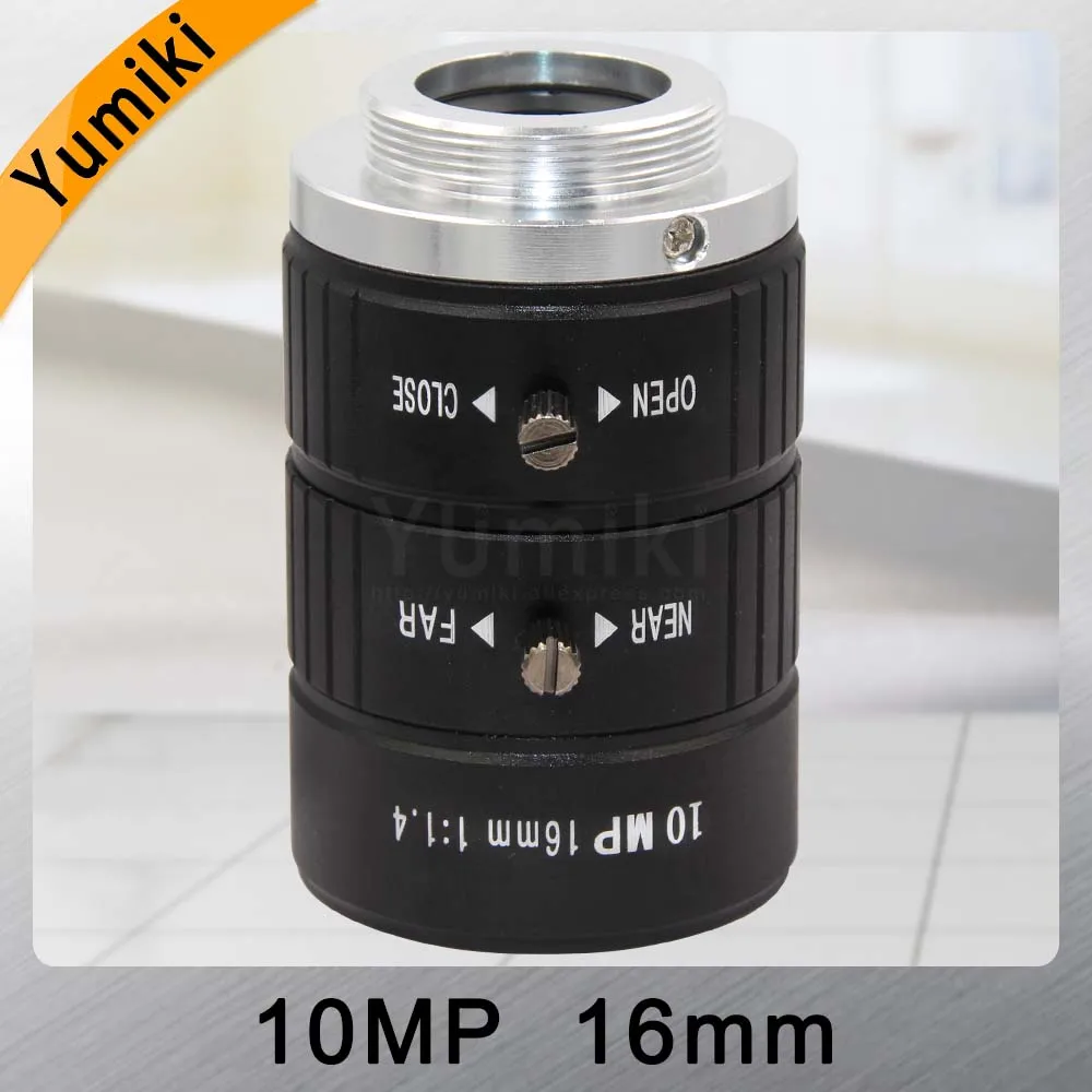 Объектив камеры видеонаблюдения Yumiki HD 10MP 16 мм F1.4 диафрагма Крепление C для или