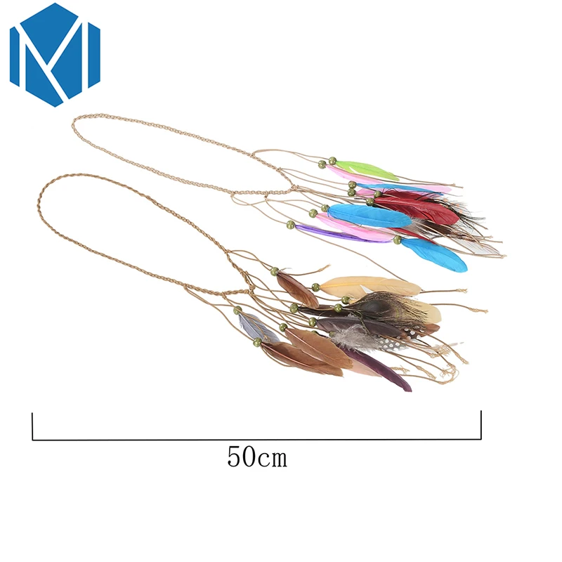 M MISM Этническая богемная Женская повязка на голову с перьями многотипные пляжные