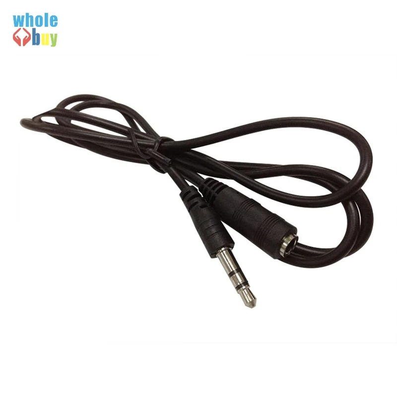 

Wholesales black 1.1M Stereo Audio Extension Cable 3.5mm Male to Female Free shipping 200pcs/lot