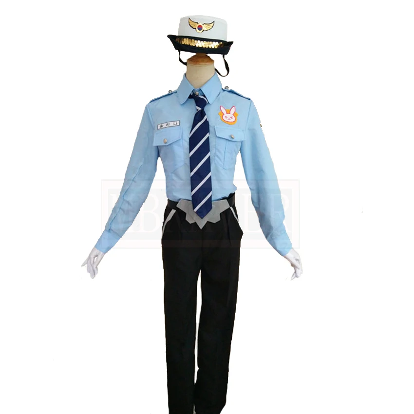 OW Cosplay D.VA DVA Hana Song Police Officer Carnival Uniform Costume Customized Free Shipping |