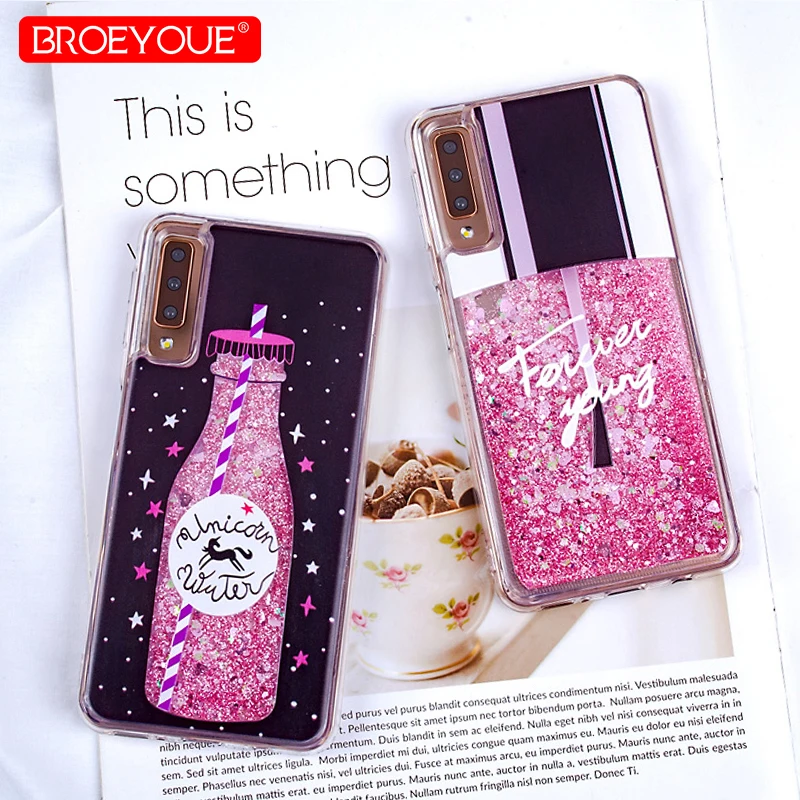 Glitter Liquid Quicksand Phone Case For Samsung Galaxy A3 A5 2017 S8 Plus Note 9 A7 2018 J3 J7 J5 |