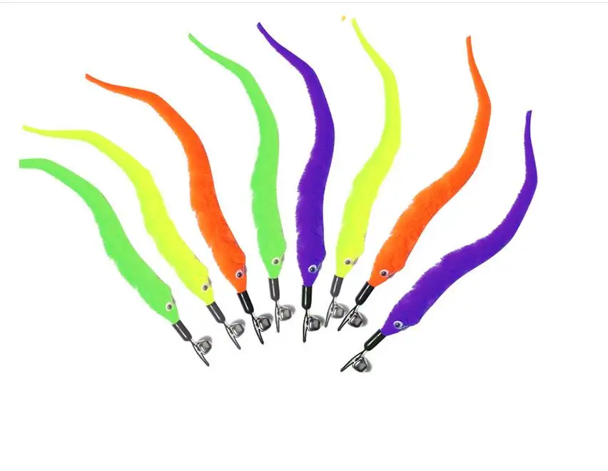 100 шт. цветные игрушки для кошек котят сменные плюшевые с колокольчиком игровые