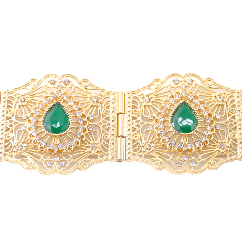 Elegant metallic wedding rhinestone belt vintage royal aristocratic jewelry gold and silver color adjustment length crystal belt
