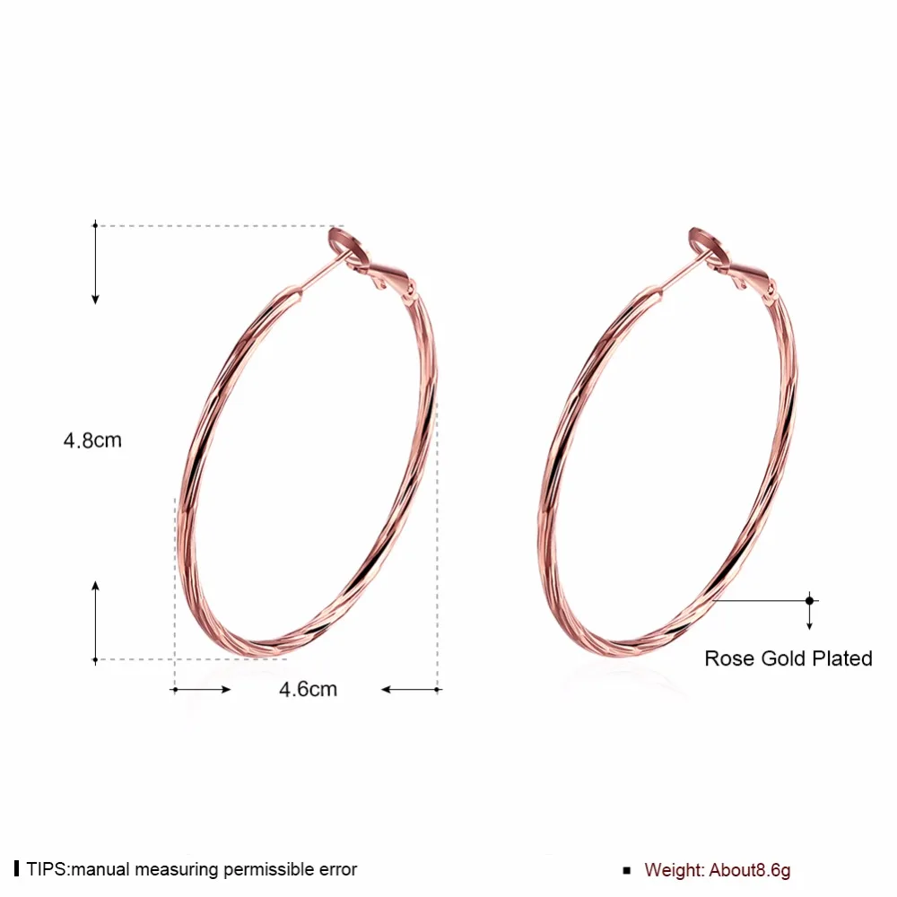 2019 Новый Панк розовое золото цвет большой круг обруч серьги Гипербола уха Модные