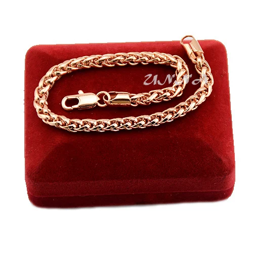 Мужские и женские 5 мм розовое золото браслет цепь пшеницы UN05020302 | Украшения