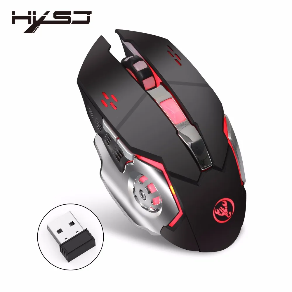 HXSJ M70 2400 точек/дюйм Перезаряжаемые 7 цветов Подсветка дыхание комфорта геймер