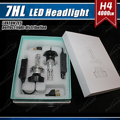 Комплект СВЕТОДИОДНЫХ Фар H4 9003 HB2 50 Вт 8000 лм G7 LUMI LUXEON ZES чипы без вентилятора чистый