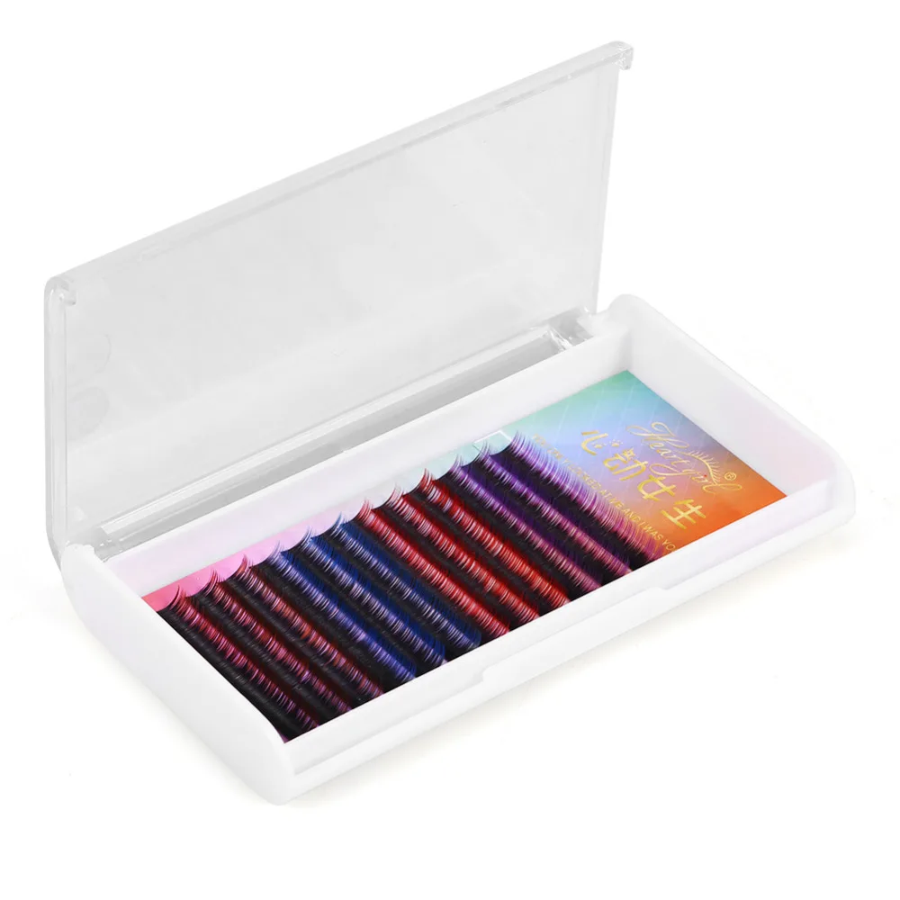 

3 типа Цветные накладные ресницы для наращивания, уникальные разноцветные Накладные ресницы с градиентом, мягкие и толстые индивидуальные ...