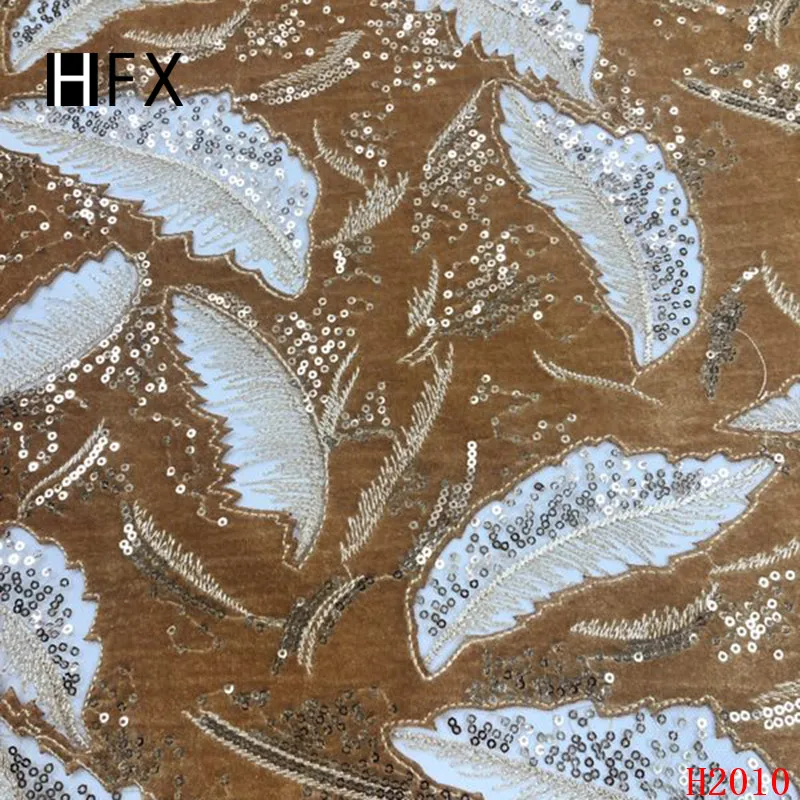HFX новейшая бархатная кружевная ткань с блестками африканская французская