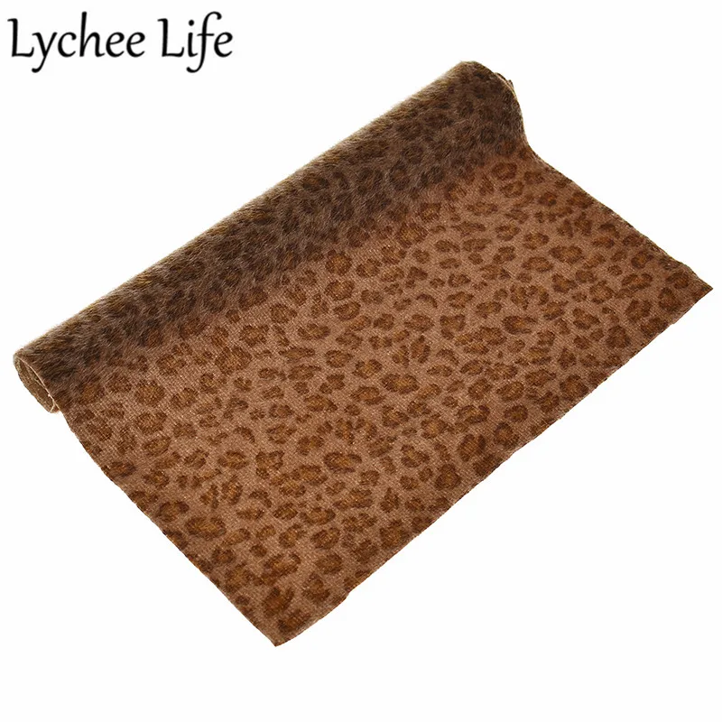 Бархатная ткань Lychee Life A4 с леопардовым принтом цветная 29x21 см сделай сам для