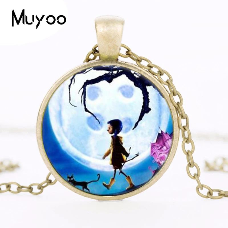 Новое ожерелье с кулоном Coraline кабошон фото из стекла тибетская круглая цепочка