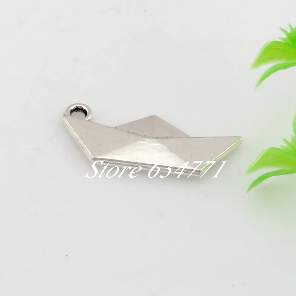 Горячая распродажа! 100 шт цинковый сплав оригами бумажная лодка складной