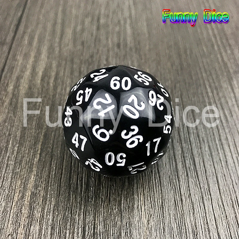 Разные цвета высокое качество большие кости 60-сторонняя форма D60 для подземелья и