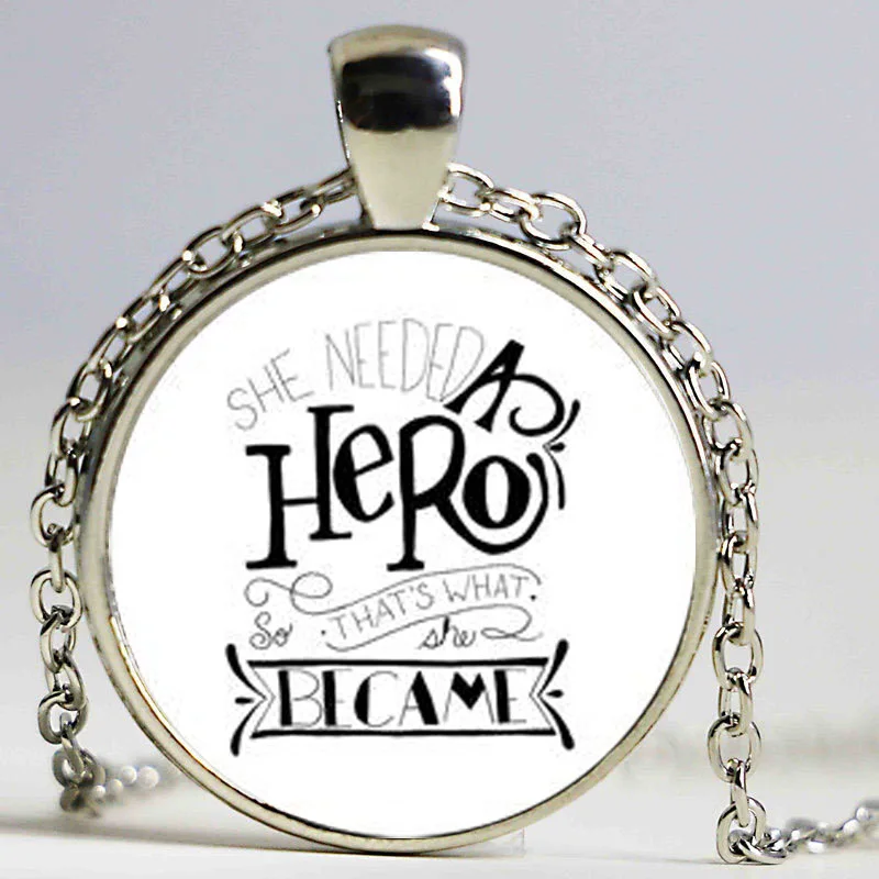 Новое стеклянное фото ожерелье с надписью She Need A Hero подвеской блестящий кулон|glass