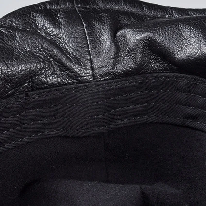 NEW Exclusive Unisex Vintage Black Genuine Leather Pot Wizard Hat Wome/Men Casual Street Big Brim All Saints' Day Beanies Caps