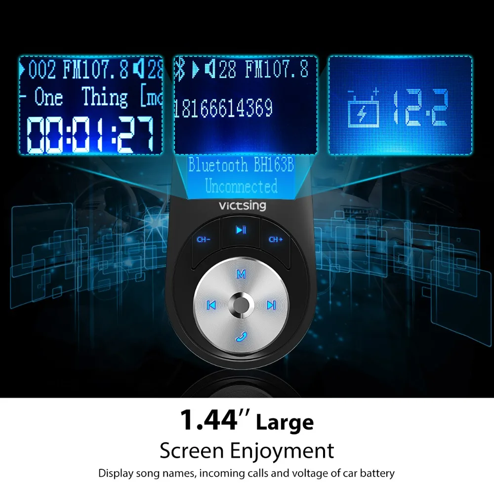 VicTsing Новый беспроводной передатчик Bluetooth ручной автомобильный комплект MP3 Авто
