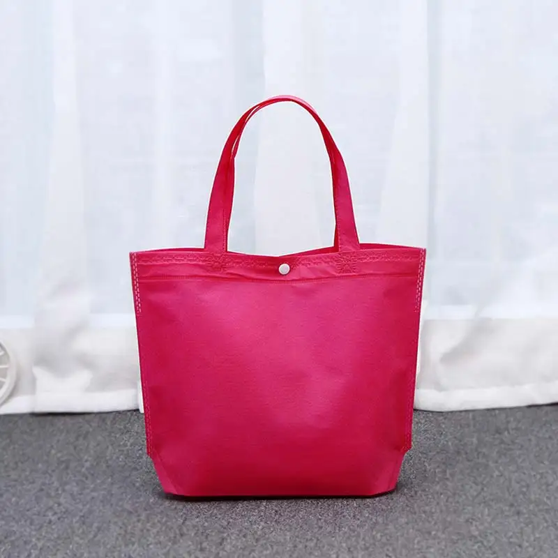 Rose red Модная 1 шт. Складная многоразовая сумка для покупок эко большая унисекс ткань не плетеные сумки через плечо сумка для продуктов тканевые сумки - Цвет: Rose red