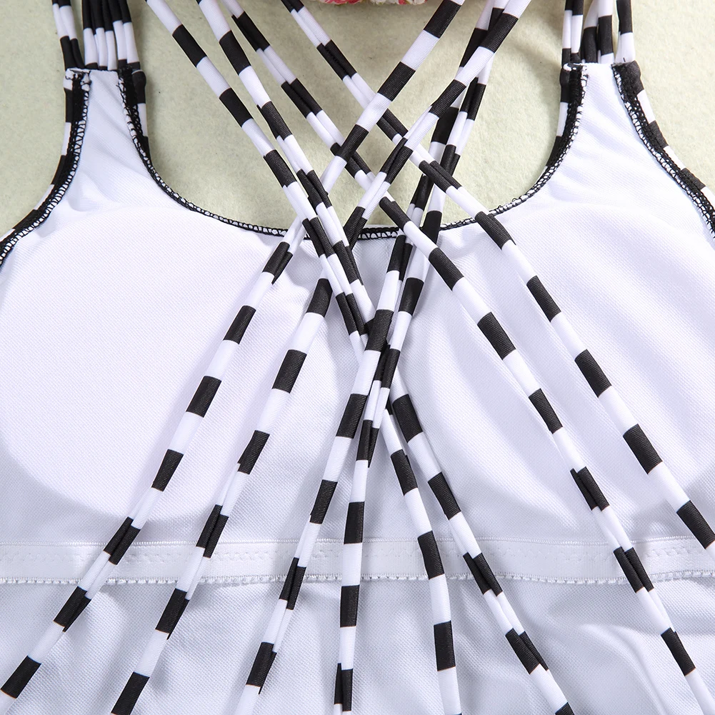 Сексуальный женский Полосатый Цельный купальник Push Up Мягкий ремень спагетти