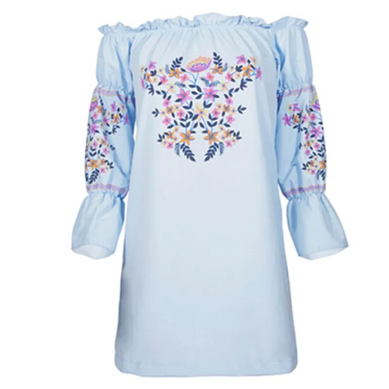 Модные женские цветочные хлопковые оборки с длинным рукавом открытыми плечами