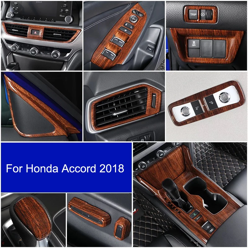Для Honda Accord 2018 Роскошная древесина ABS Chrome Car все виды аксессуаров для интерьера