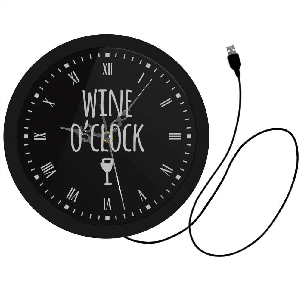 Винные часы LED неоновая вывеска современные настенные Winery кухонные светящиеся