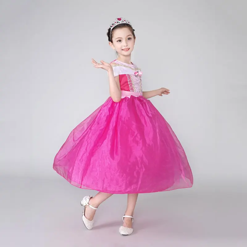 MUABABY Girl Princess Sleeping Beauty Dress up Clothes Sleeveless Off Shoulder Aurora Costume Kid Christmas Party | Детская одежда и