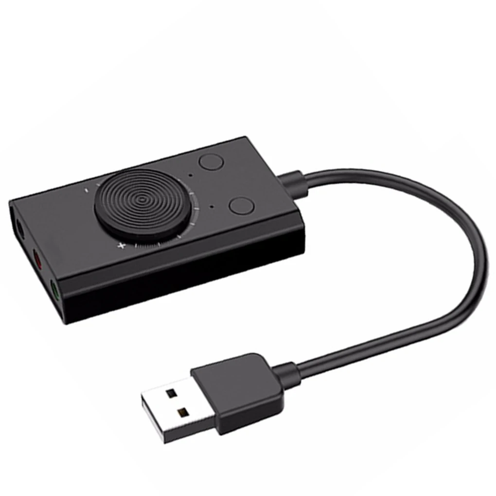 Портативный USB внешняя звуковая карта Микрофон Наушники типа «два-в-одном» для 3-Порты и разъёмы Выход регулируемый объем аудио адаптер