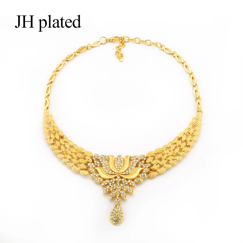 JHplated изысканные роскошные дубайские Ювелирные наборы золотого цвета индийские нигерийские африканские большие ювелирные аксессуары ювелирные изделия