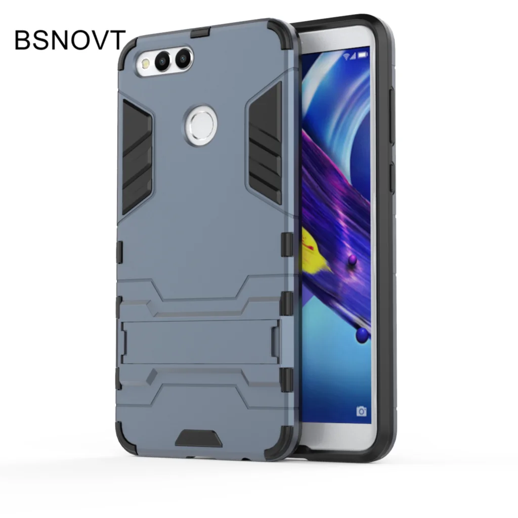 BSNOVT huawei Honor 7X дело чести крышка Мягкий силиконовый + Пластик Kickstand чехол для случае
