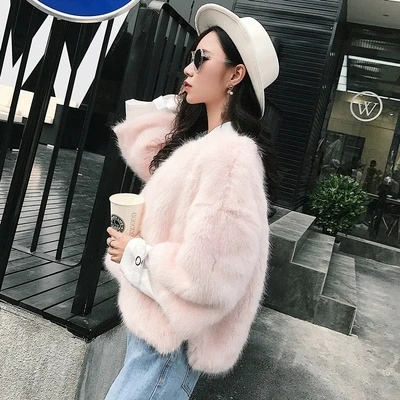 

2018 Women New Fashion Faux Fur Coat MT