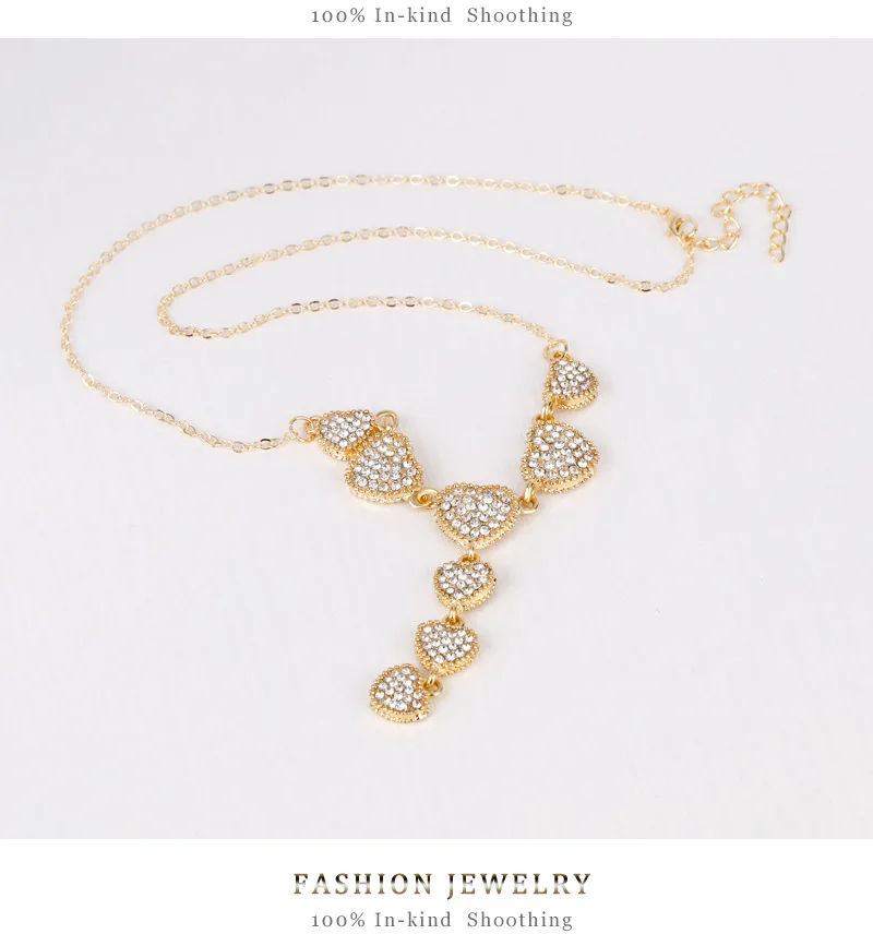 HC милый набор длинных ожерелий в форме сердца ювелирные изделия для девочек