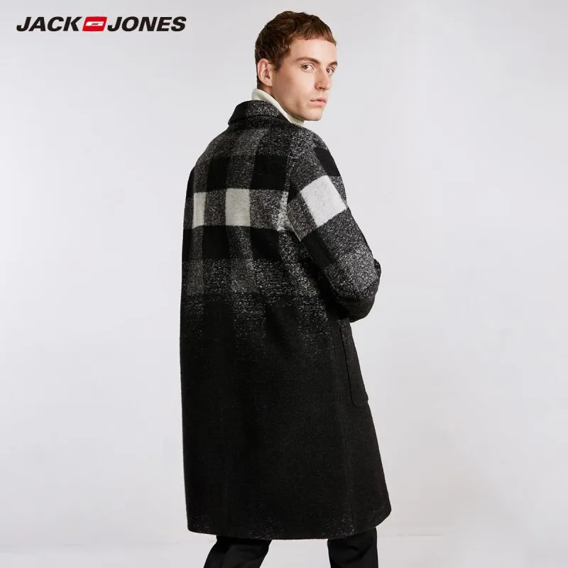 JackJones Для мужчин градиент в клетку с длинным рукавом облегающее пальто