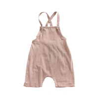 summer cute newborn baby girls solid color linen cotton romper jumpsuit outfits children boys clothes 0 24m