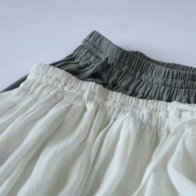 Брюки Hanfu женские винтажные длинные белые широкие |