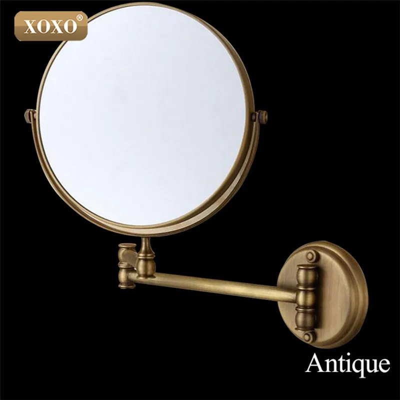 Двухстороннее медное косметическое зеркало XOXO Antique/Golden8 &quotс увеличением 1:1 и 1:3