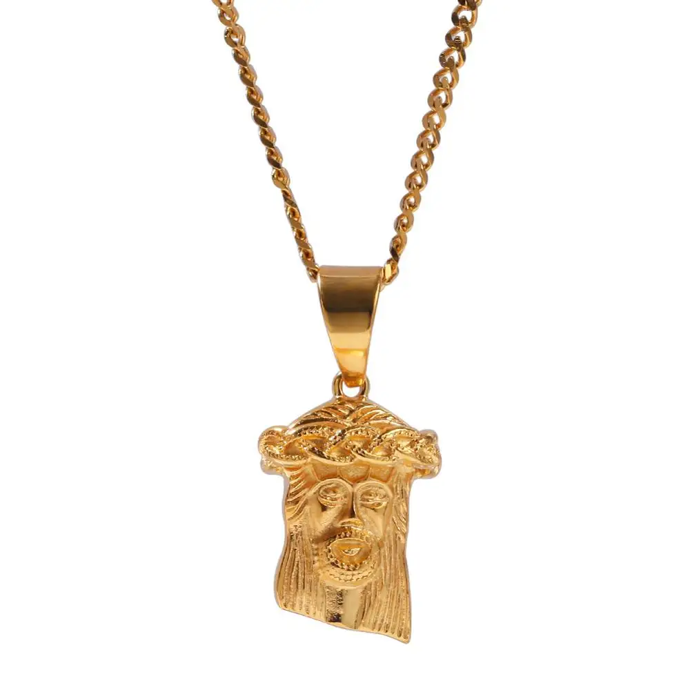 Moveon Hip Hop Stainless Steel Jesus Pendant Necklace Men's 3D Necklaces Pendants Clavicle Jewelry For Women Men Gifts | Украшения и