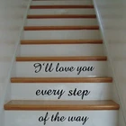 Бесплатная доставка виниловая лестница цитата-Наклейка на стену-я буду любить вас на каждом шагу-Наклейки для декора лестницы