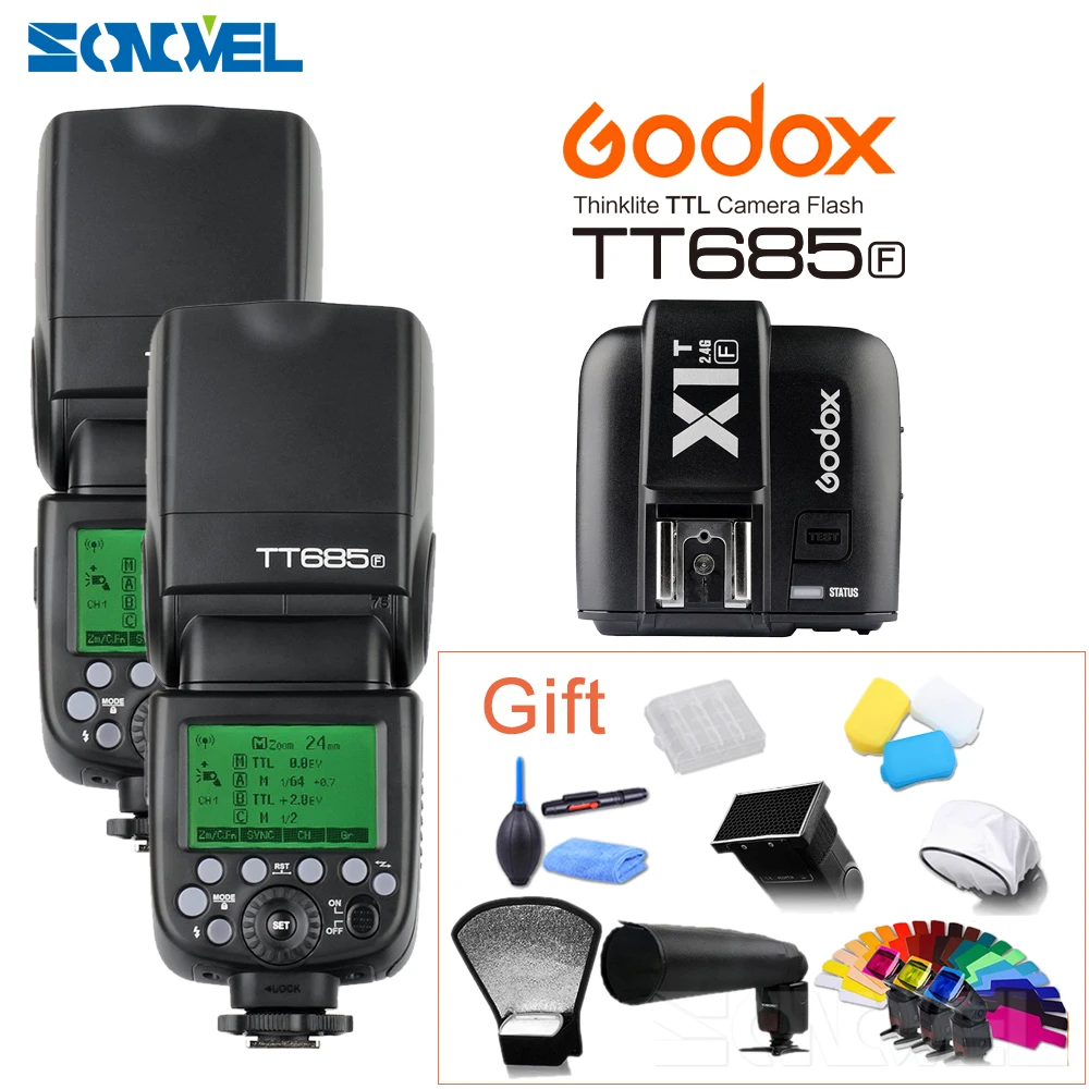 Вспышка Godox TT685F 2 4G Беспроводная HSS 1/8000s GN60 TTL + триггерный передатчик X1t для Fujifilm Fuji