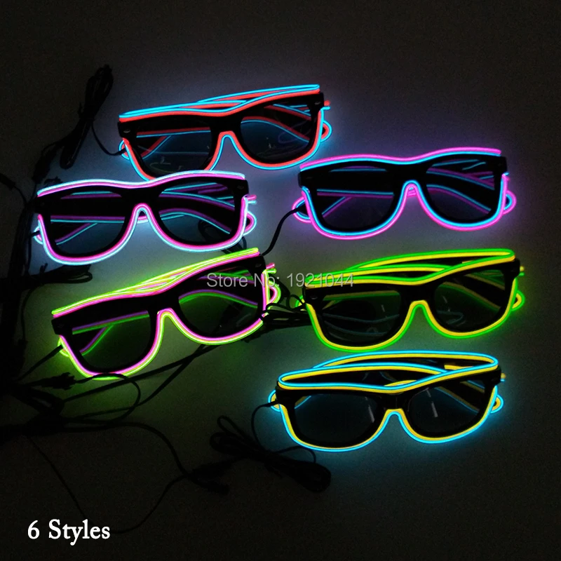 Мигающие 50 шт. светящиеся двойные очки EL Wire|glow in the|glow partyglow party supplies |